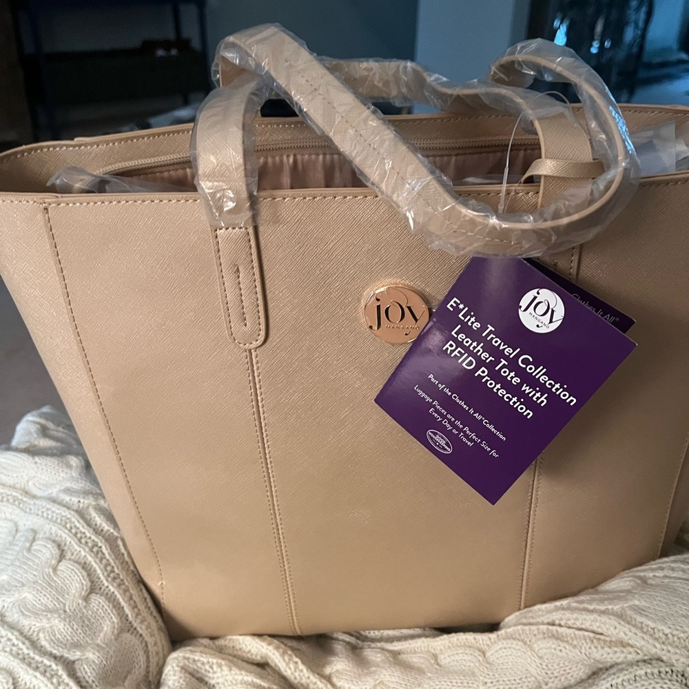 Joy Mangano Travel Collection Leather Travel Tote - Picture 2 of 10